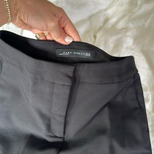 ZARA black trousers suit pant nice thick stretchy fabric pockets slim fit